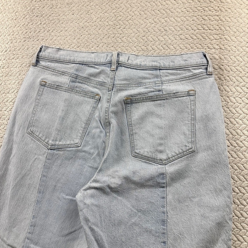 Abercrombie & Fitch The 90's Straight Ultra High Rise Jeans 33/16 Panel Frayed - Picture 13 of 13